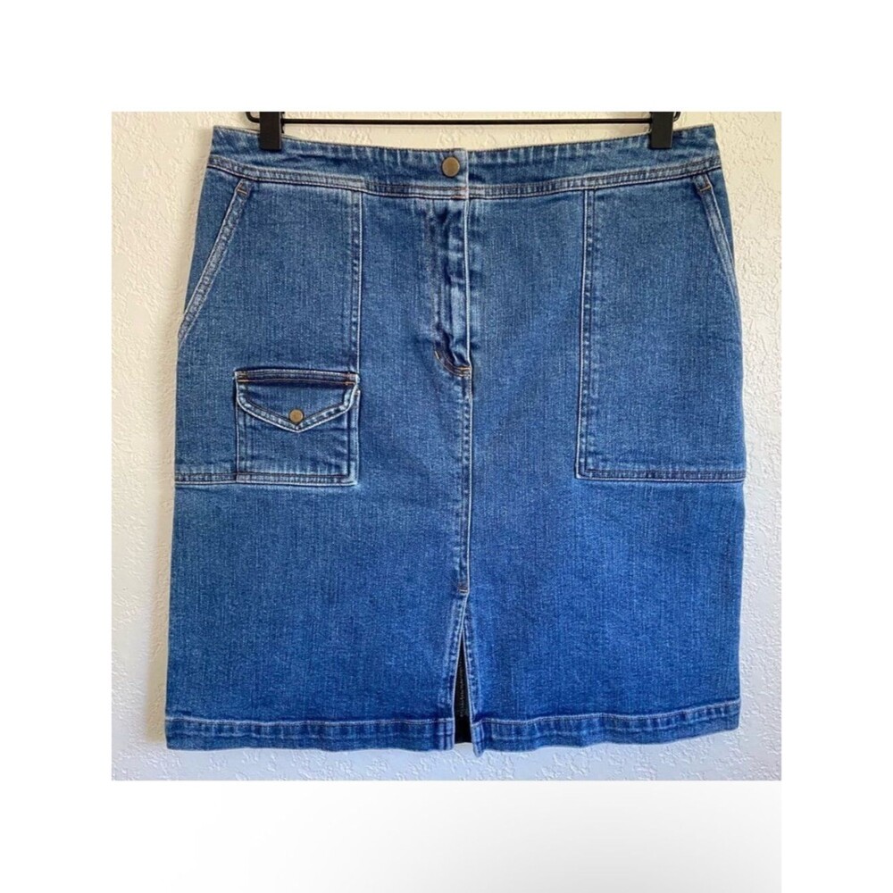 Jones New York Sport Denim Patch Pocket Skirt